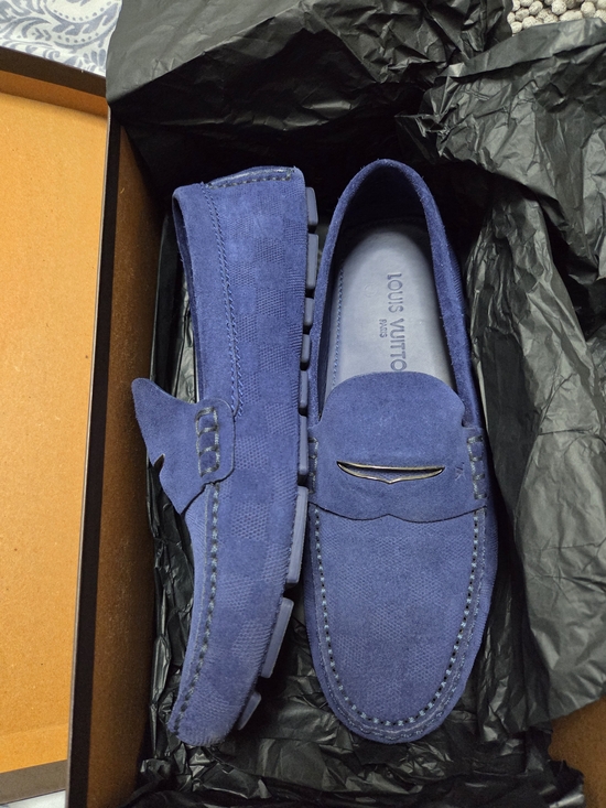 Louis Vuitton Other - Louis Vuitton Men’s Navy Suede Penny Loafers